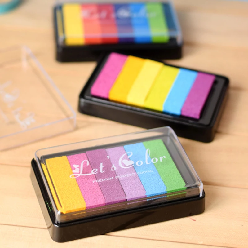 

1pc Multi-color Stamp Inkpad Fingerprint Ink Pad for Febric Wood Paper Kids DIY Scrapbooking Accessories Stationery Supplies