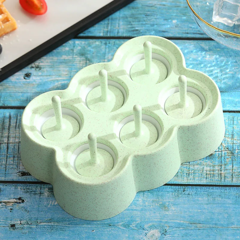 Square Green WORTHBUY 6 решеток форма для мороженого Пшеничная солома форма для мороженого фруктовый кубик льда кухонные формы аксессуары - Цвет: Square Green