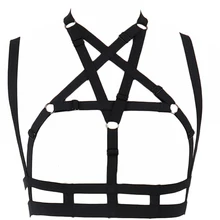 Pastel Goth Black Pentagram Cage Bra Sexy Lingerie Bondage Body Harness Belt Punk Open Chest Star Body Cage Woman Harness Bra Pastel Goth Black Pentagram Cage Bra Sexy Lingerie Bondage Body Harness Belt Punk Open Chest Star Body Cage Woman Harness Bra