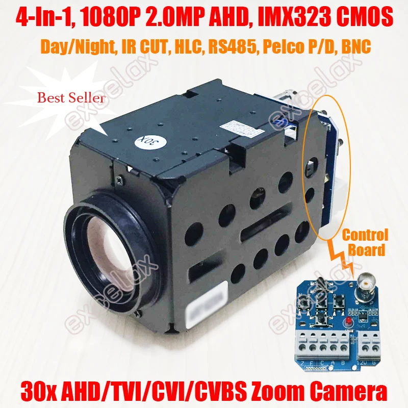 1080P 2MP 4 в 1 видеорегистратор AHD TVI CVI CVBS IMX307 30x CMOS CCTV модуль камеры с зумом 5 90 мм 18x для