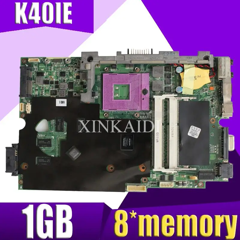 XinKaidi K40IE/K40ID материнская плата для ноутбука ASUS K40ID K40IE K40I X8AI оригинальная 8 * Память 1