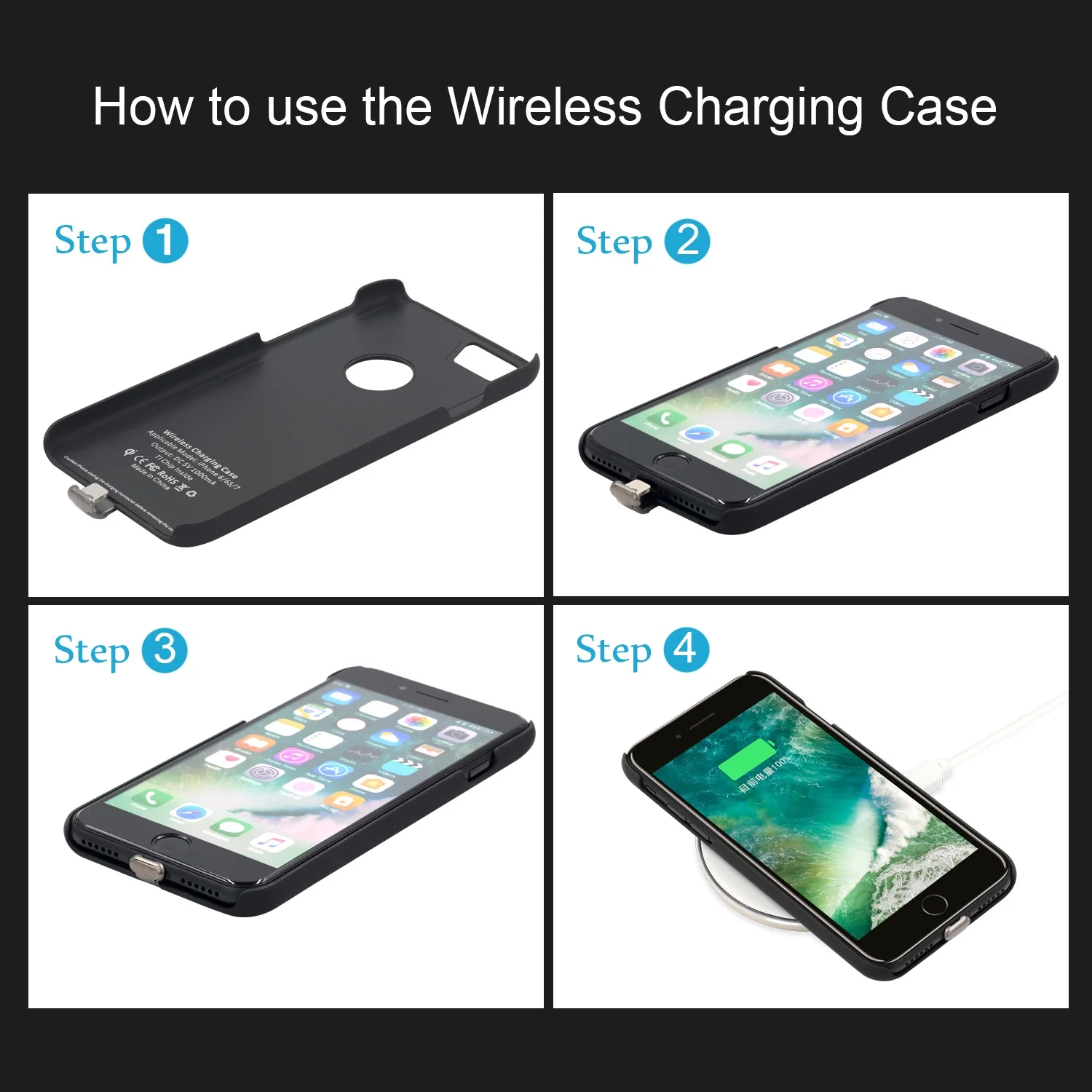 Цена Qi Беспроводное зарядное устройство приемник чехол для iPhone 7 6 6s мобильный чехол для телефона Беспроводная зарядная подставка Док станция че...