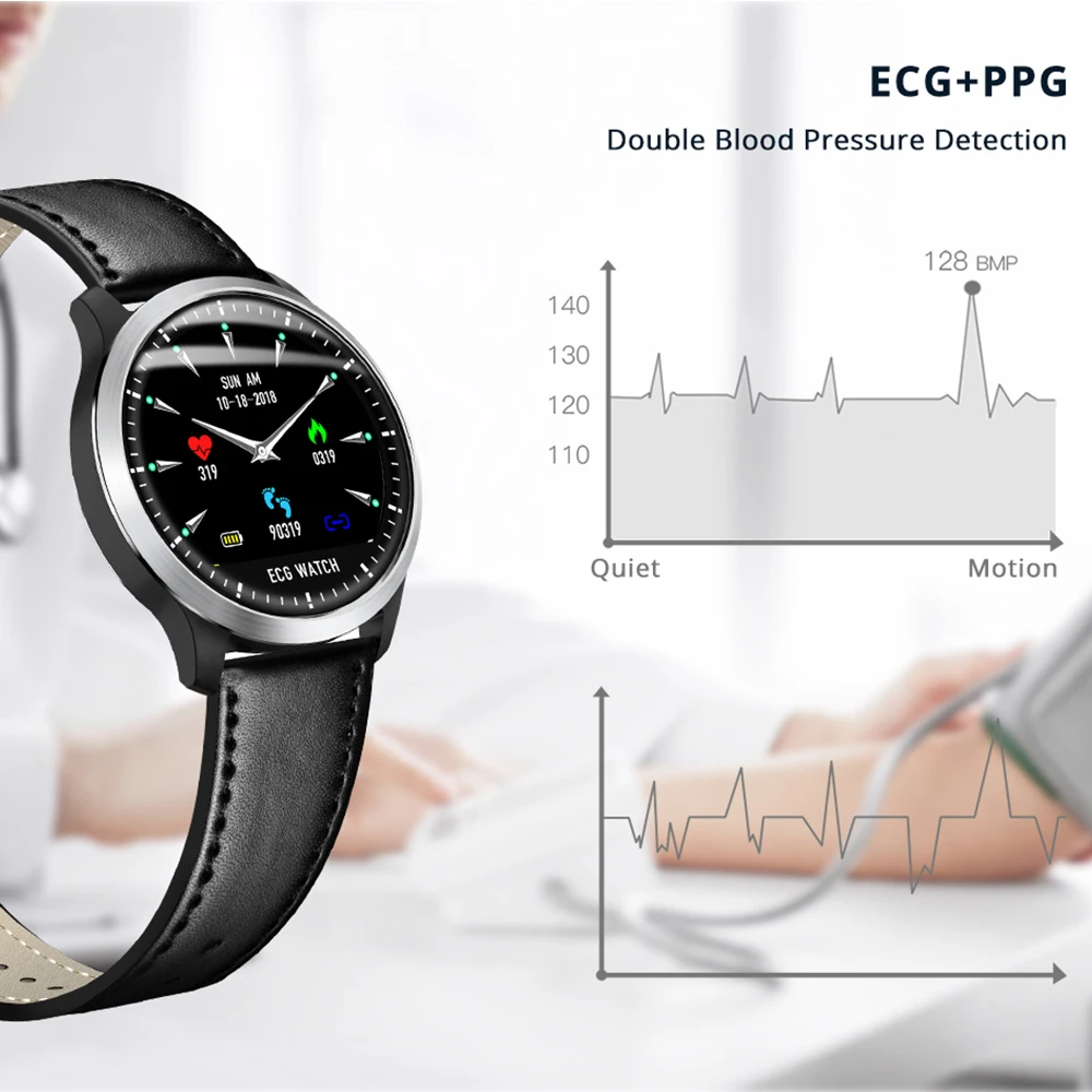 Смарт часы Makibes BR4 ECG PPG для мужчин и женщин с дисплеем электрокардиограммы