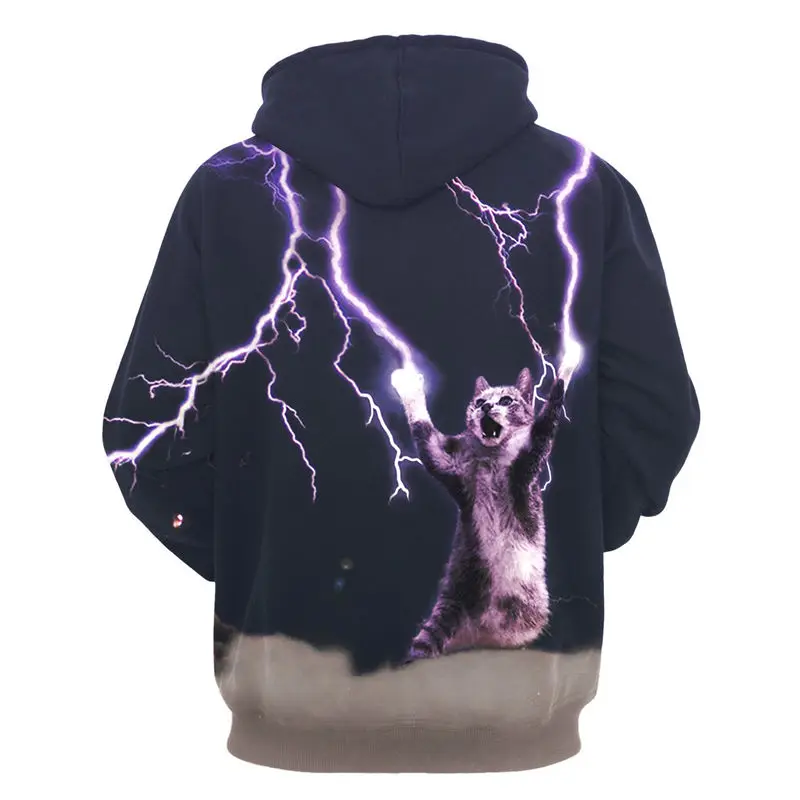 ISTider Cat Lightning Thunder 3D Толстовка для мужчин/женщин толстовки с капюшоном Harajuku Thundercat толстовки наряды осенние тонкие свитшоты