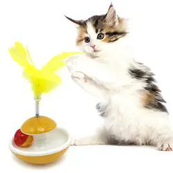 Красочные для домашнего животного игрушка снимая руки кошка игрушки неваляшки с пером и колокольчиками