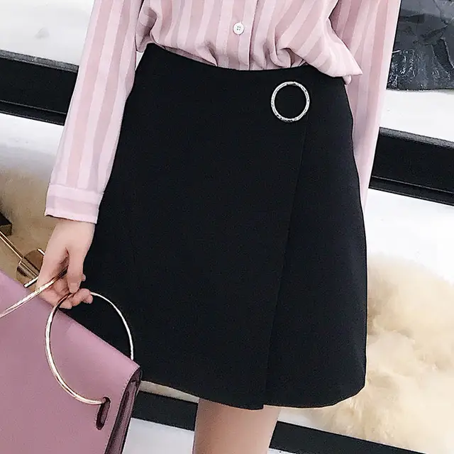 Elegant Women Korean Summer Skirt Chic Sexy White A Line Skirts Casual ...