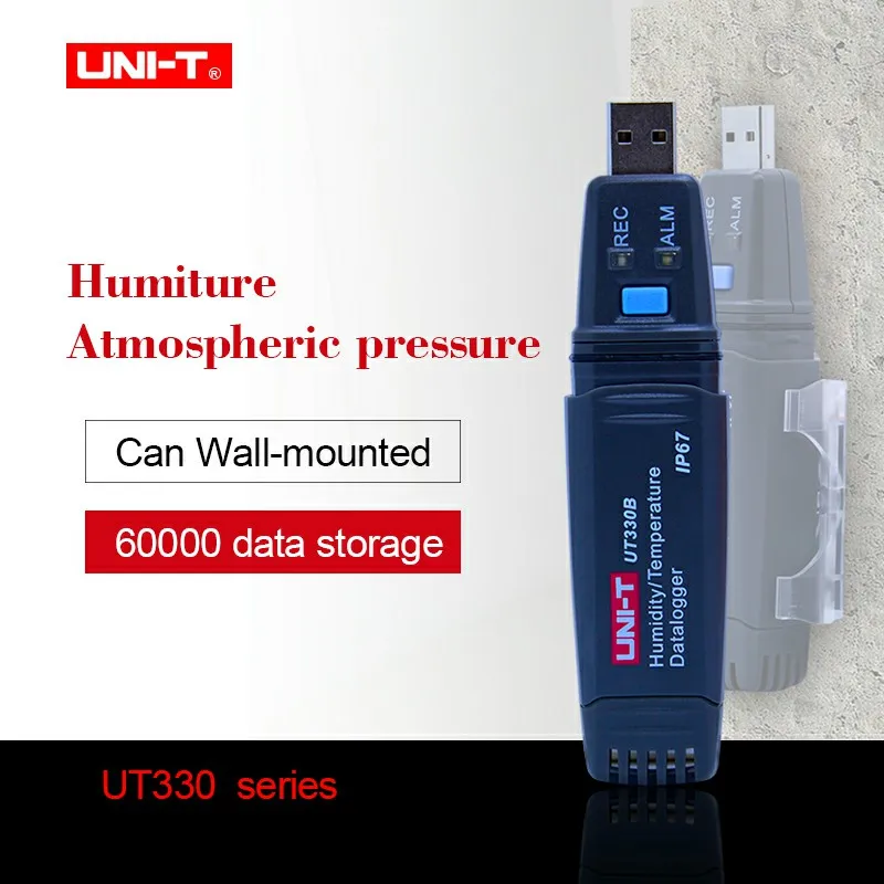 UNI-T UT330A UT330B UT330C USB Data loggers humidity temperature thermometer barometric Data recorder with 60000 data storage ut330a ut330b ut330c datalogger temperature humidity atmospheric pressure ip67 waterproof weather station export thermometer