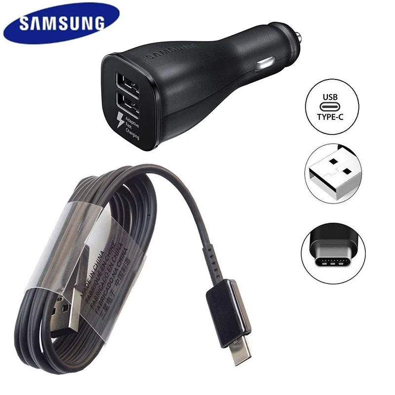 Original Samsung Car Charger Dual Usb Adaptive Fast Adapter Micro