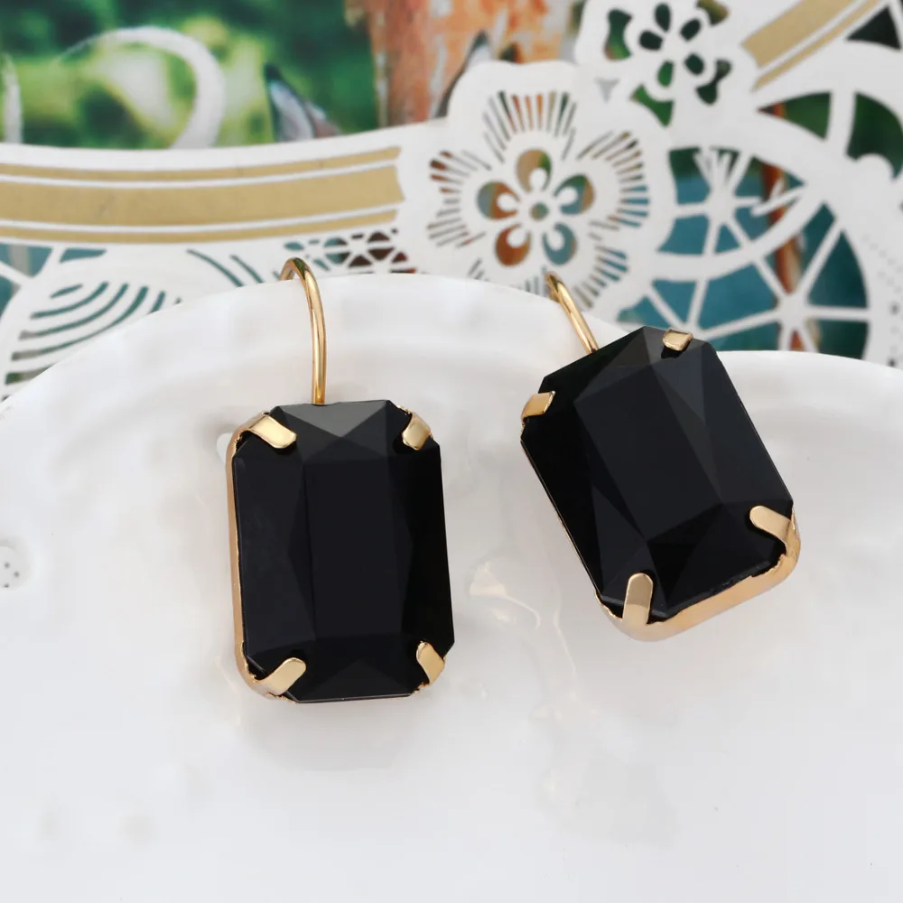 ZOSHI Brand New Design Fashion Charm Austrian Crystal Drop Earrings Geometric Round Shiny Rhinestone Big Earring Jewelry Women