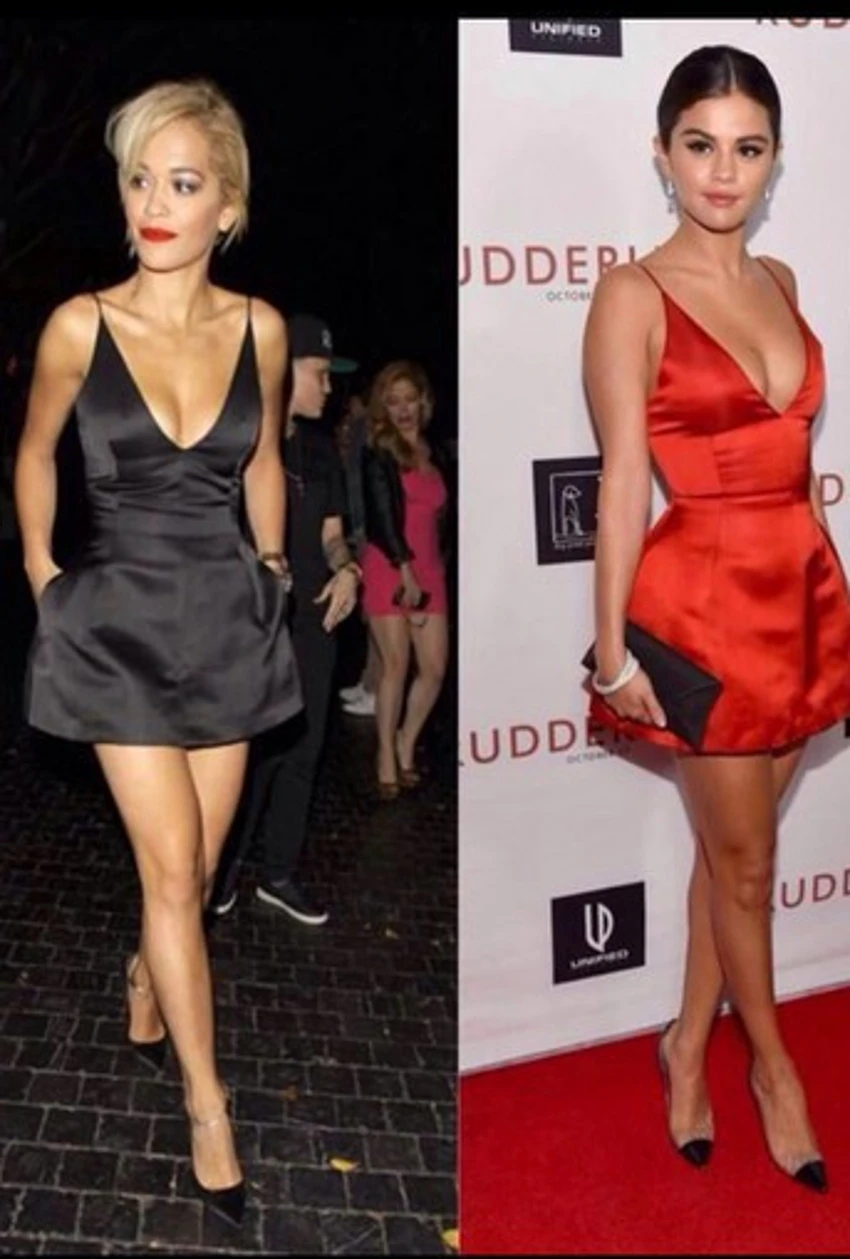 Sexy V Neck Spaghetti Strap Hitam Satin A Line Mini Pendek Celebrity Dress Selena Gomez Red Carpet Dresses Red Carpet Dresses Carpet Dresscelebrity Dresses Aliexpress