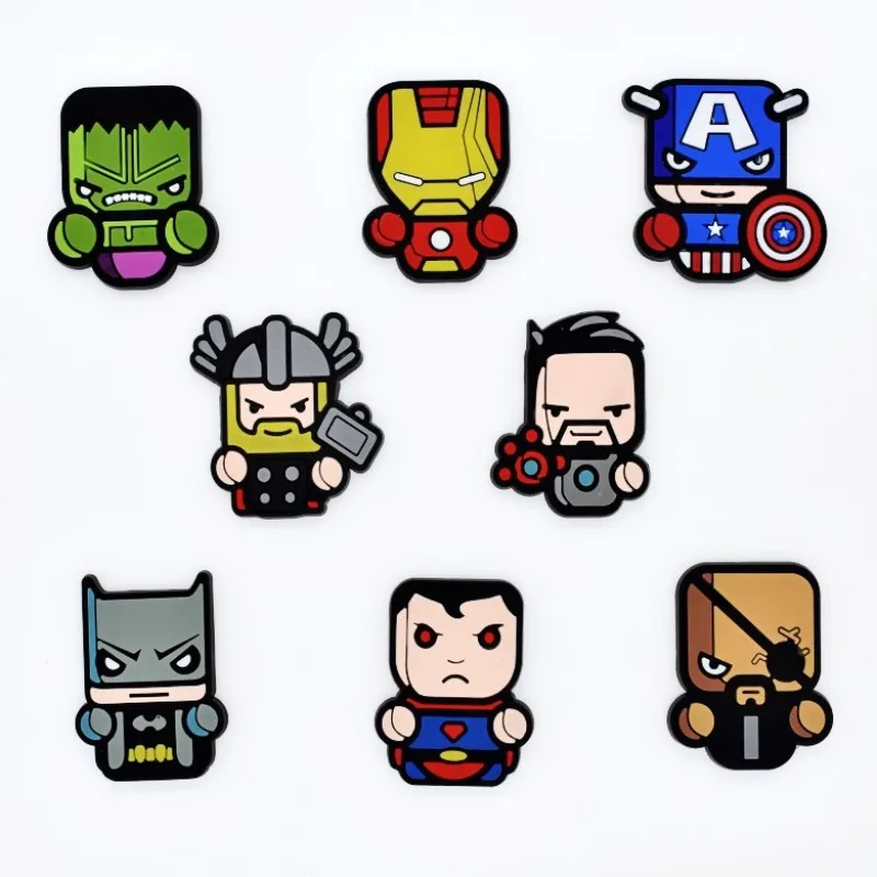 

8Pcs Anime Avengers Marvels silicone Accessories Flat back DIY handmade crafts Gadgets charms badges phone case boys pins