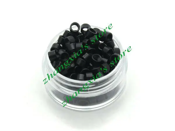 

5 Colors 4.0mm Aluminum Micro Rings/Links/Beads/Tube For I-tip Hair Extensions Tools,with Screw Black 1000pcs,LZH0052