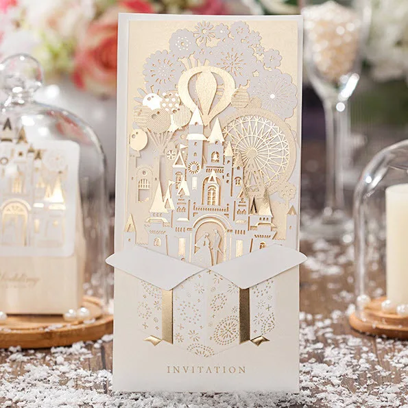 Top 5 Eco Friendly Wedding Invitations 30pc Lovely Pink Wedding Invitations Cards Flower Laser Cut Bridal Shower Include Envelope