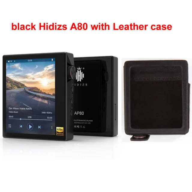 Hidizs AP80 Hi-Res ES9218P Ультрапортативный Bluetooth HIFI музыкальный mp3-плеер LDAC USB DAC DSD 64/128 FALC DAP - Цвет: black with case