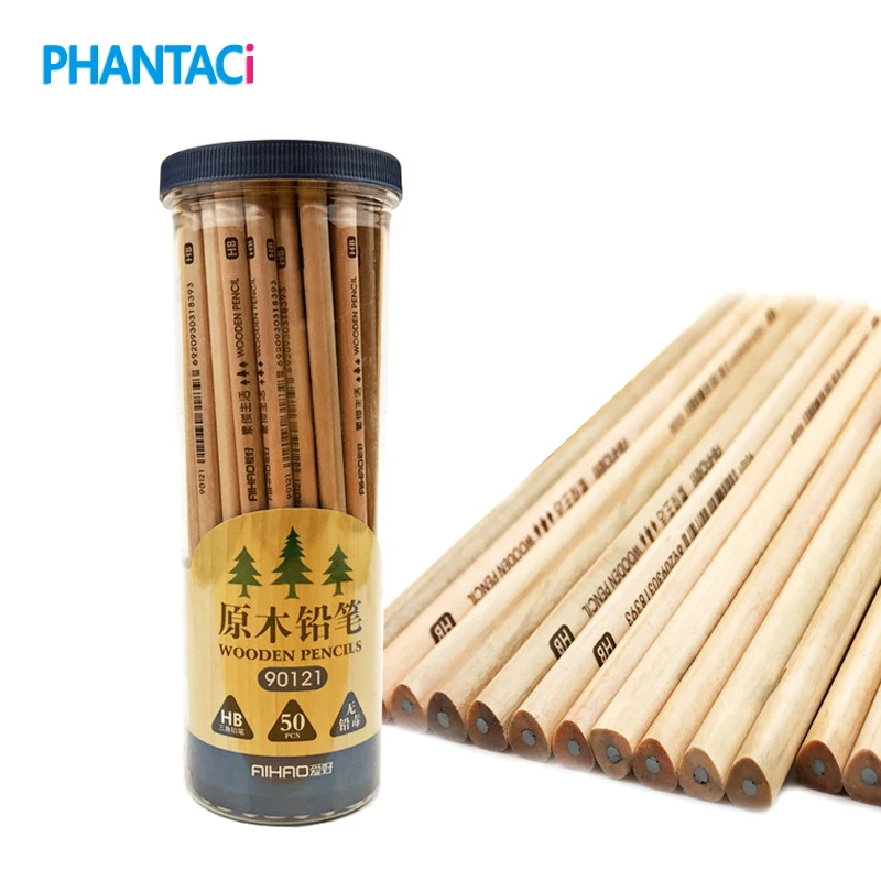50 pcs/box HB Standard Pencil Set For Kids Non toxic Crude Wood Pencils