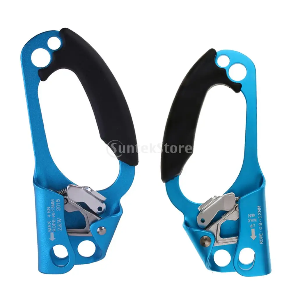 

2 Pieces Outdoor Rock Tree Climbing Left and Right Hand Ascender for 8 mm-12 mm Rope