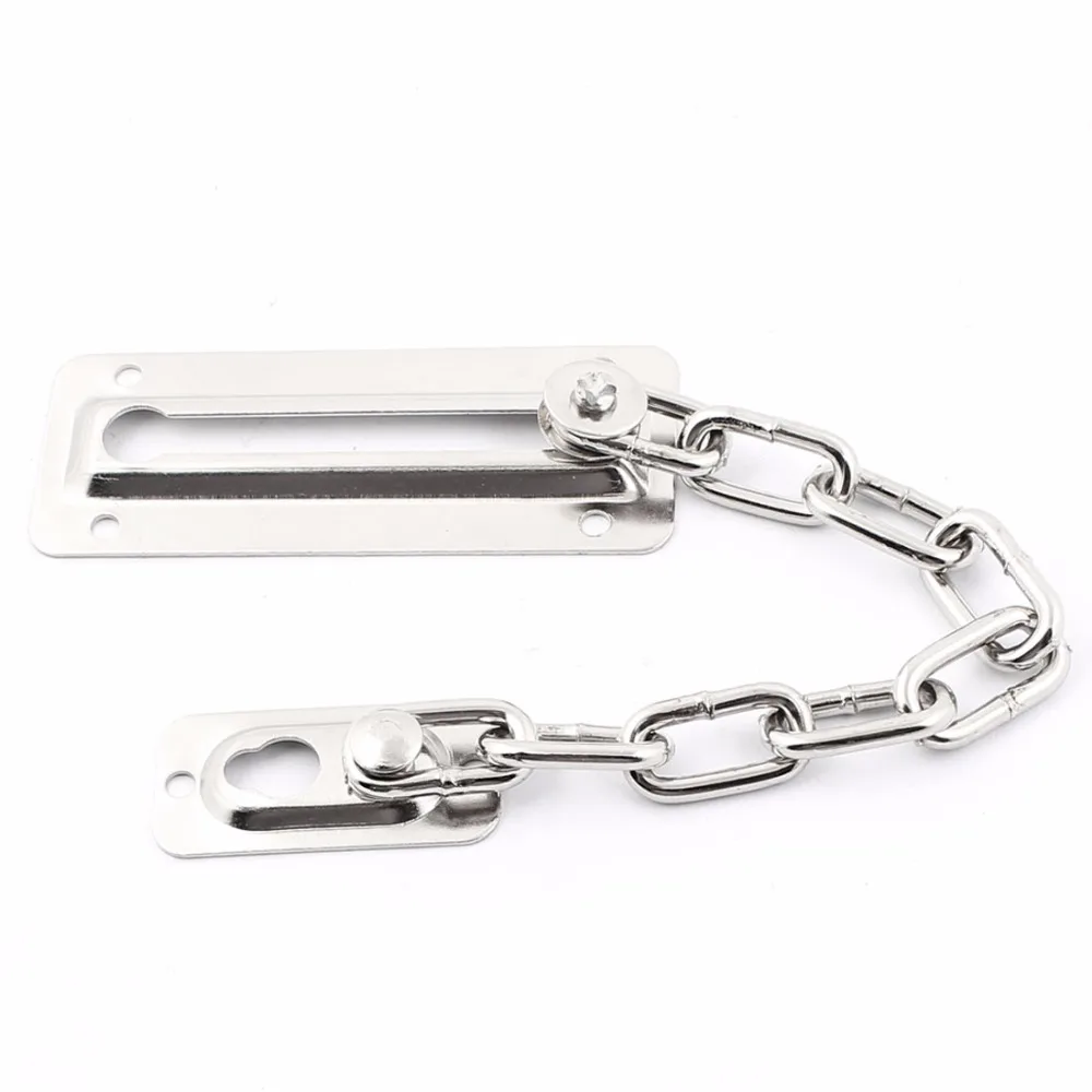 

Uxcell Hot Sale 1PCS Metal Home Door 175mm Length Slide Bolt Security Chain Guard Silver Tone,Silver Tone, Some Screws