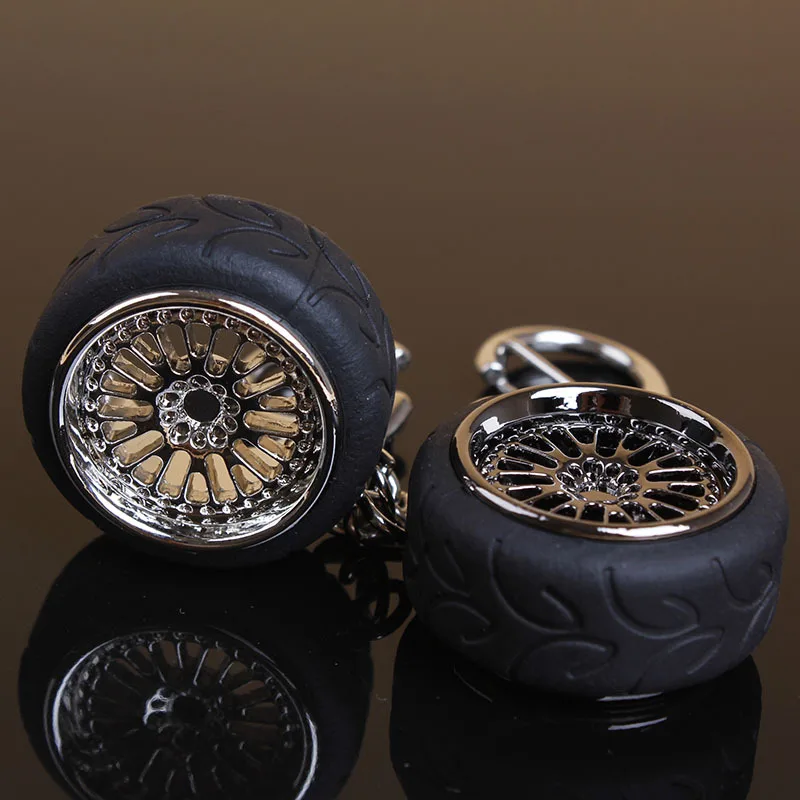 

Lot 5PCS CCW Metal Wheel Rim Tire Tuning Keychain Key China Keyring Black and Silver