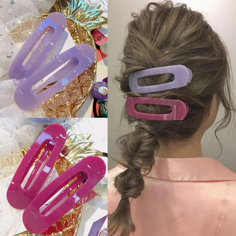 

30 Colors Women Decorative Side Bang Hair Clip Transparent Jelly Candy Color Acrylic Hairpin DIY Hair Styling Geometric Barrette
