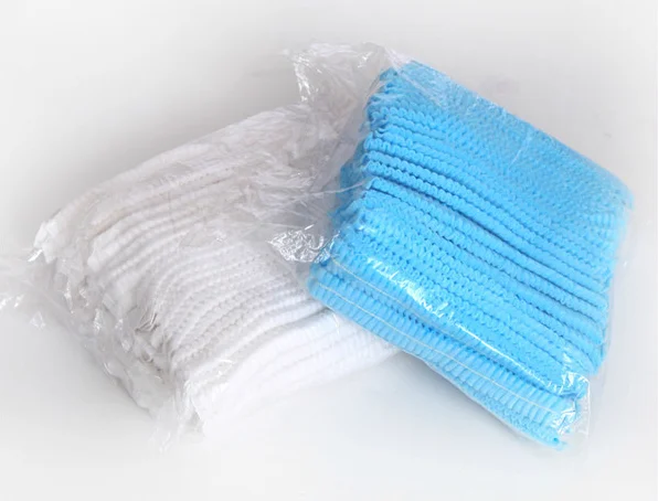 

Disposable nonwoven cap protective cap dust cap head strip blue protective mesh cap white