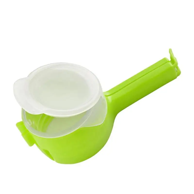 1 шт. контейнер для закусок зажимом для запечатывания пакетов Pour Bag Clips герметик зажим мешок для еды Организация кухонный инструмент зажим - Цвет: Зеленый