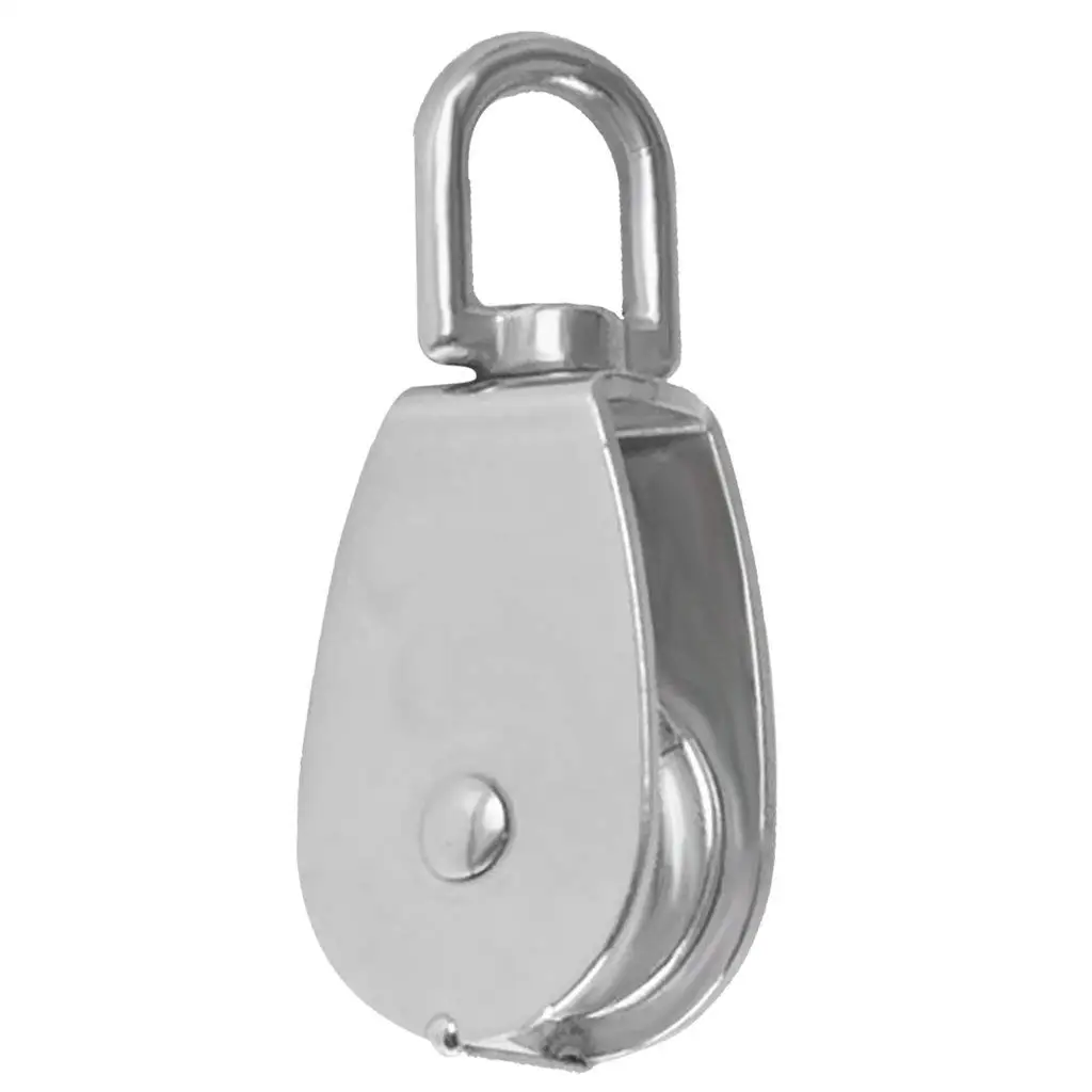 

WSFS Hot Stainless steel Lifting Pulley Heavy Duty Steel Wire Pulley Single Swivel Wheel 205mm Rope Pulley Block For Wire Rope