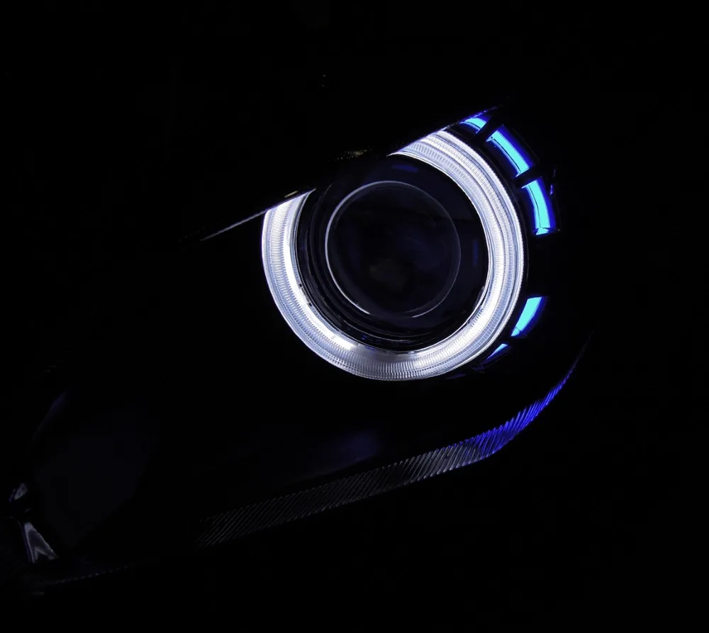 Ангел глаз спрятал проектор пользовательские фар сборки для Kawasaki Ninja 300 2013 /EX300 синий аксессуары для Kawasaki Versys