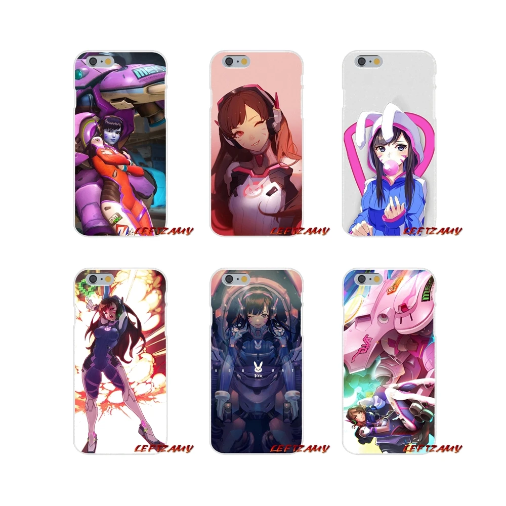 

For iPhone X XR XS MAX 4 4S 5 5S 5C SE 6 6S 7 8 Plus ipod touch 5 6 popular game overwatch OW D Va Accessories Phone Shell Cases