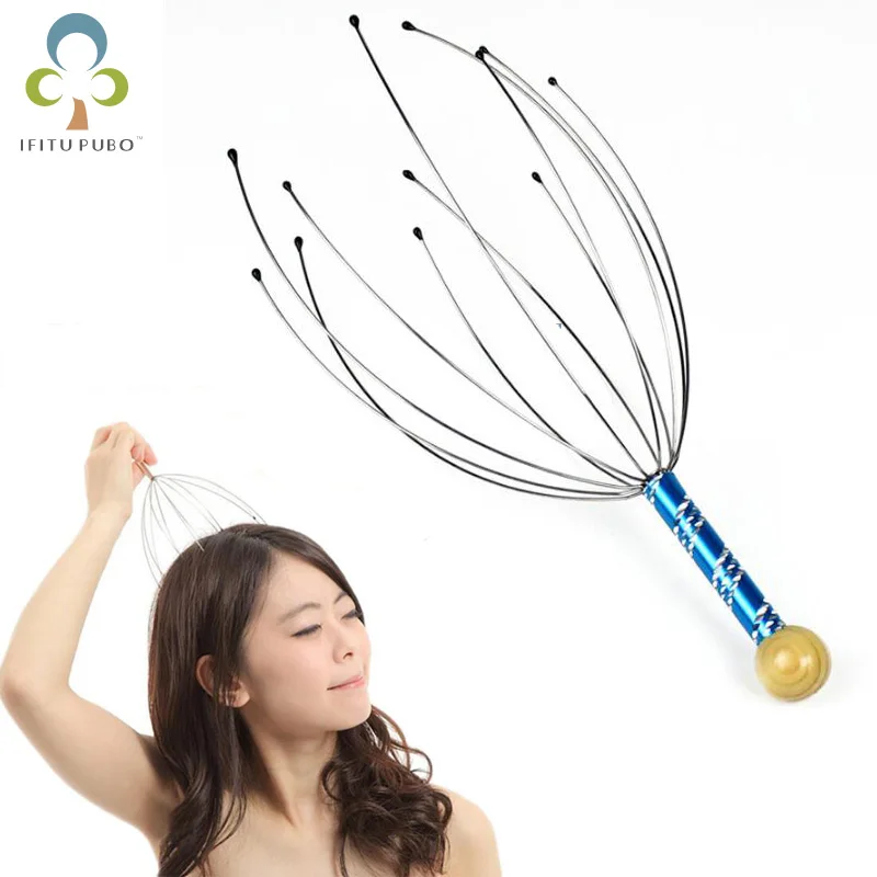 Stainless Steel Threaded Octopus Head Massager Manual Acupressure