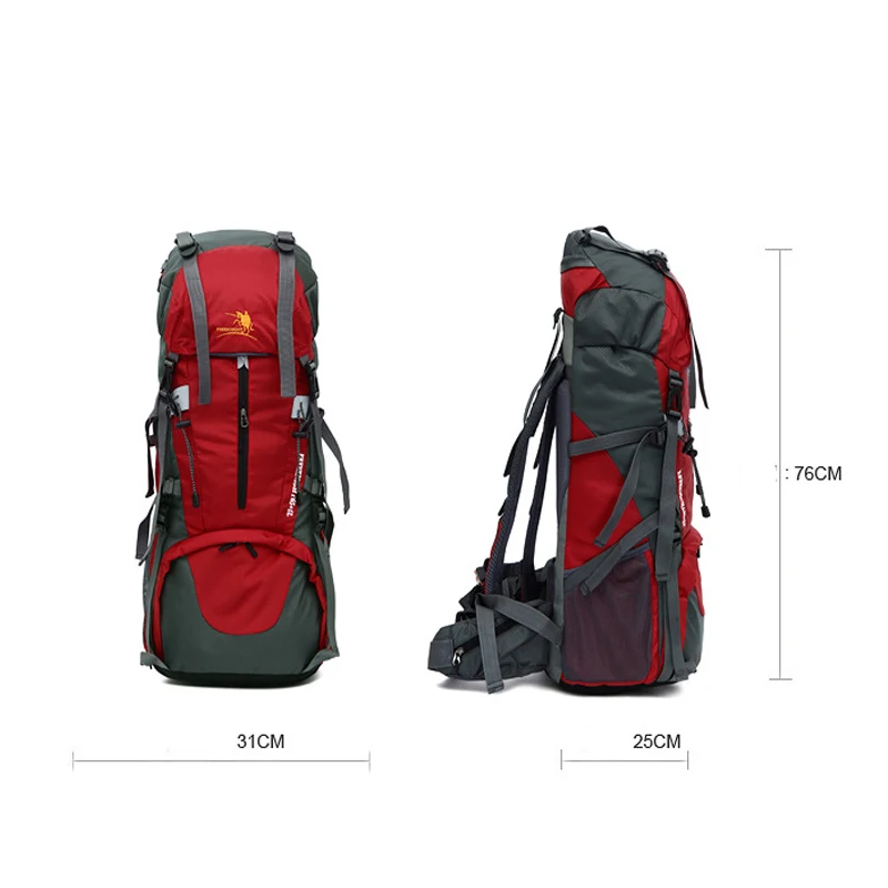 New 70L Nylon Oxford Climbing Hiking Backpack Waterproof Quality Camping Mountaineering Backpacks Men Women Outdoor Sports Bags