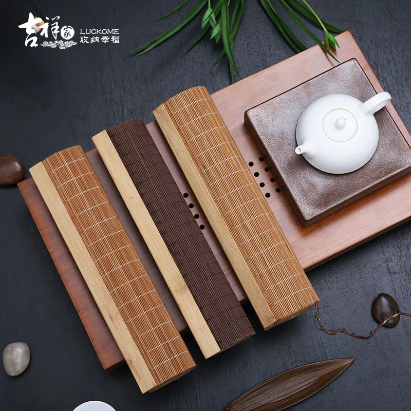 Luckome Bamboo weave Tea Mat Coffee Mat Insulation Mat Table Mat Bamboo
