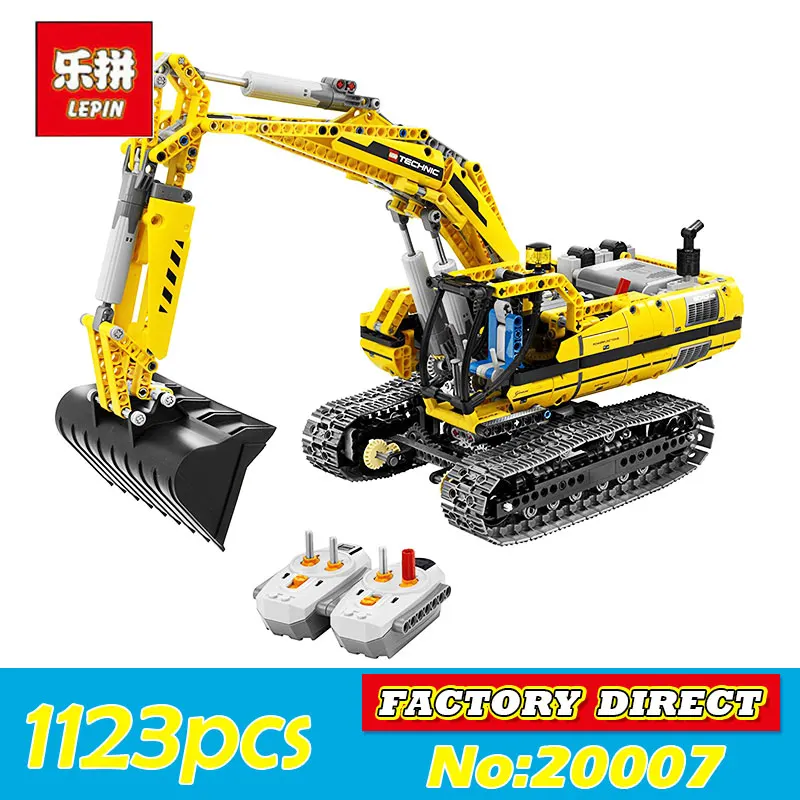 

New LEPIN 20007 Technic Series 1123pcs Excavator Model Building Blocks Bricks Compatible Toy Christmas Gift 8043 Educational Car