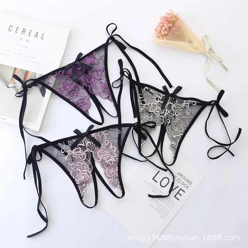 7color Gift beautiful lace leaves Women's Sexy lingerie Thongs G-string Underwear Panties Briefs Ladies T-back 1pcs/Lot JS668