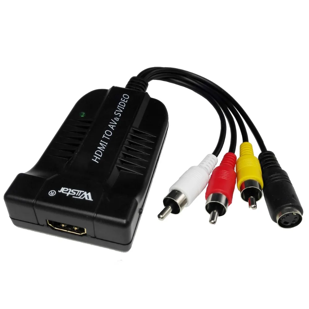 Лучшее решение VX8812 1080p HDMI К AV/S видео адаптер S-Video, hdmi2av+ s CVBS видео преобразователь, hdmi К av и svido rca