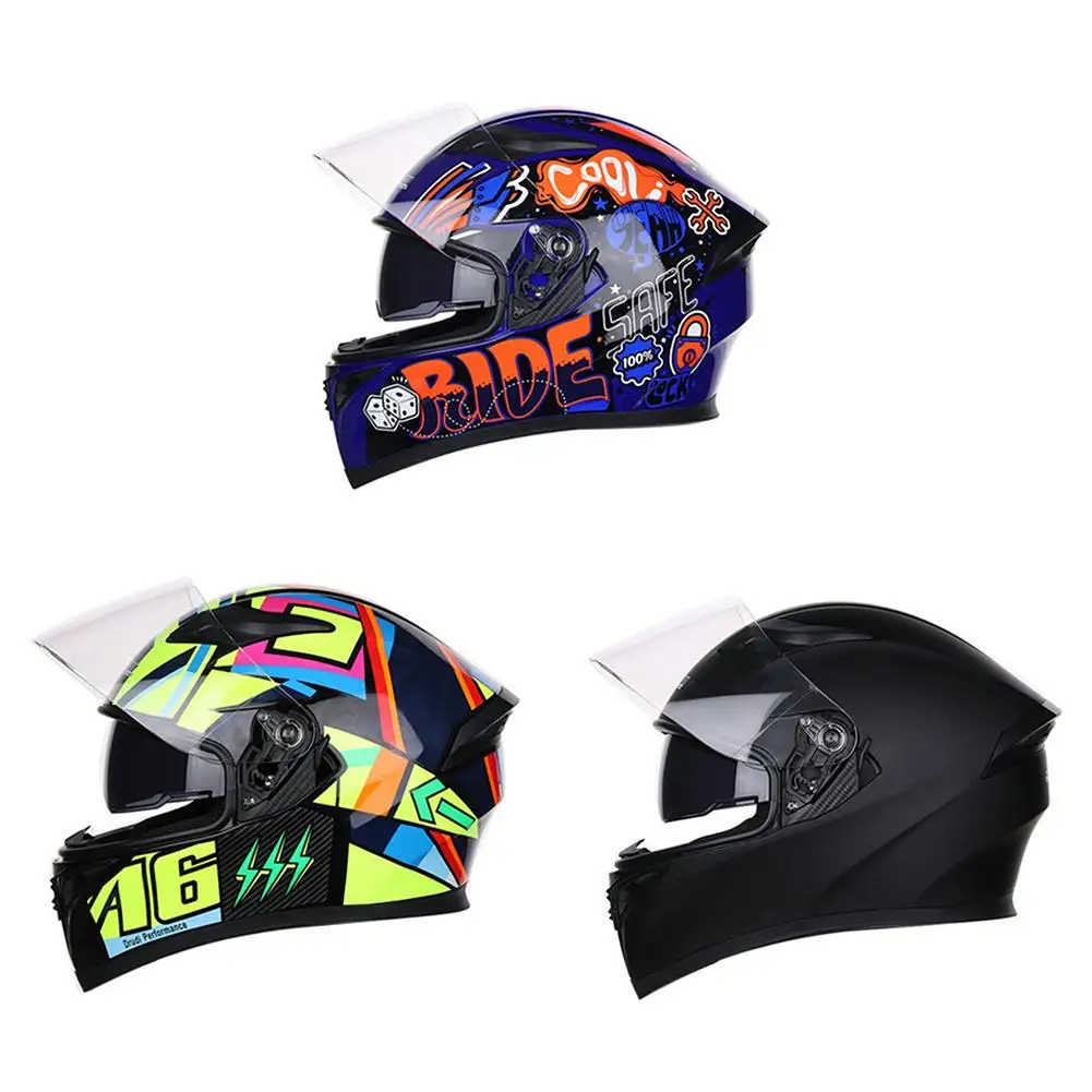 

Motorcycle Helmet Full Face Helmet Cover Personality Cool Four Seasons Double Lens Motorcycle Racing Helmet Equipment Safety Cap