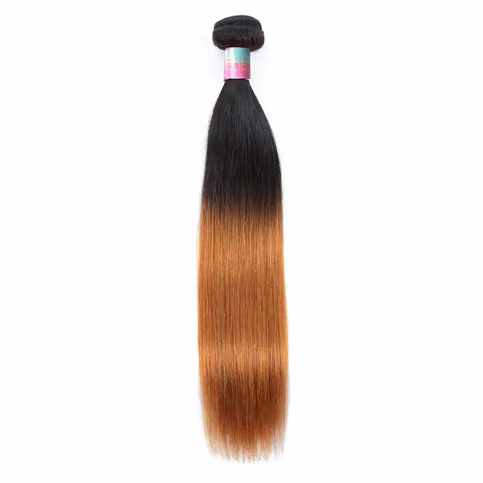 Phoebe волосы прямые Омбре пряди волос перуанские не Реми человеческие волосы для наращивания 1 шт. можно купить 3 или 4 пряди волос - Цвет волос: T1B/30