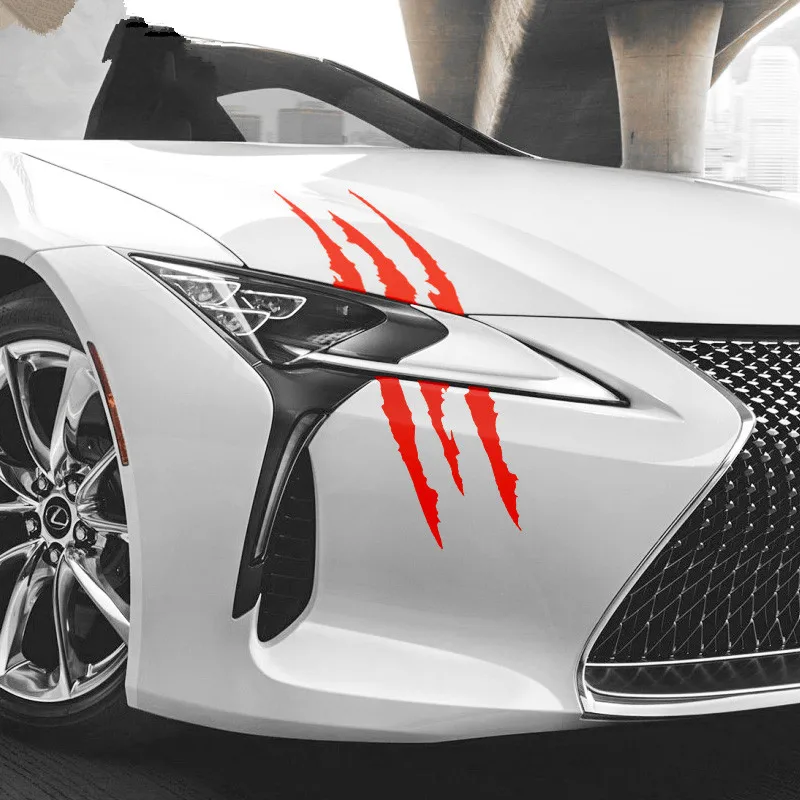 

40cmX12cm Funny Car Sticker Reflective Monster Scratch Stripe Claw Marks Car Auto Headlight Decoration Vinyl Decal Car Stickers