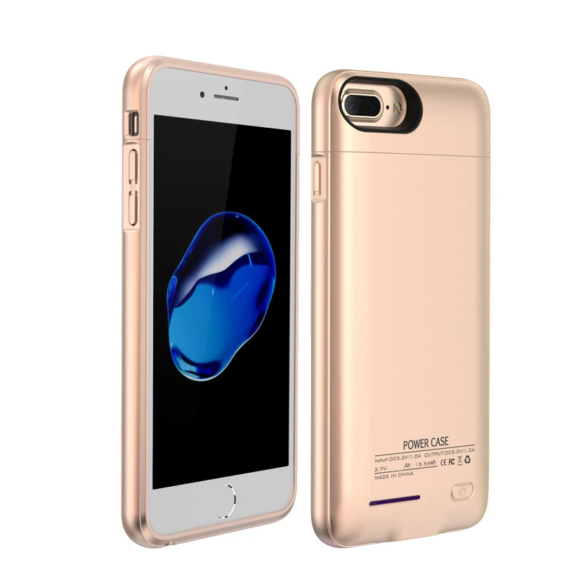 For iPhone 6 6s 7 plus External Battery Charger Case Cell Phone Power Bank Powerbank Charging Cases Cover Built in Metal Sheet