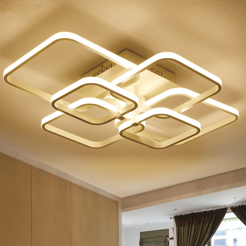 

Square Circel Rings Ceiling Lights For Living Room Bedroom Home AC85-265V Modern Led Ceiling Lamp Fixtures lustre plafonnier