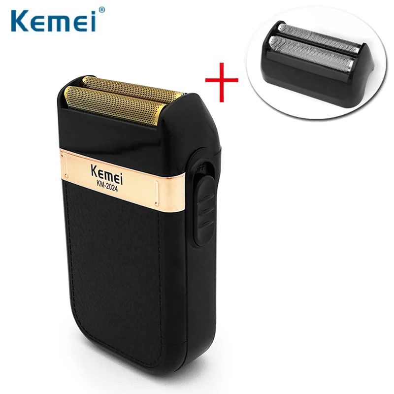Цена KEMEI KM 2024 электробритва с зарядкой от usb для мужчин, возвратно поступательное лезвие, бритва, моющаяся бритва, триммер для бороды, станок для б...