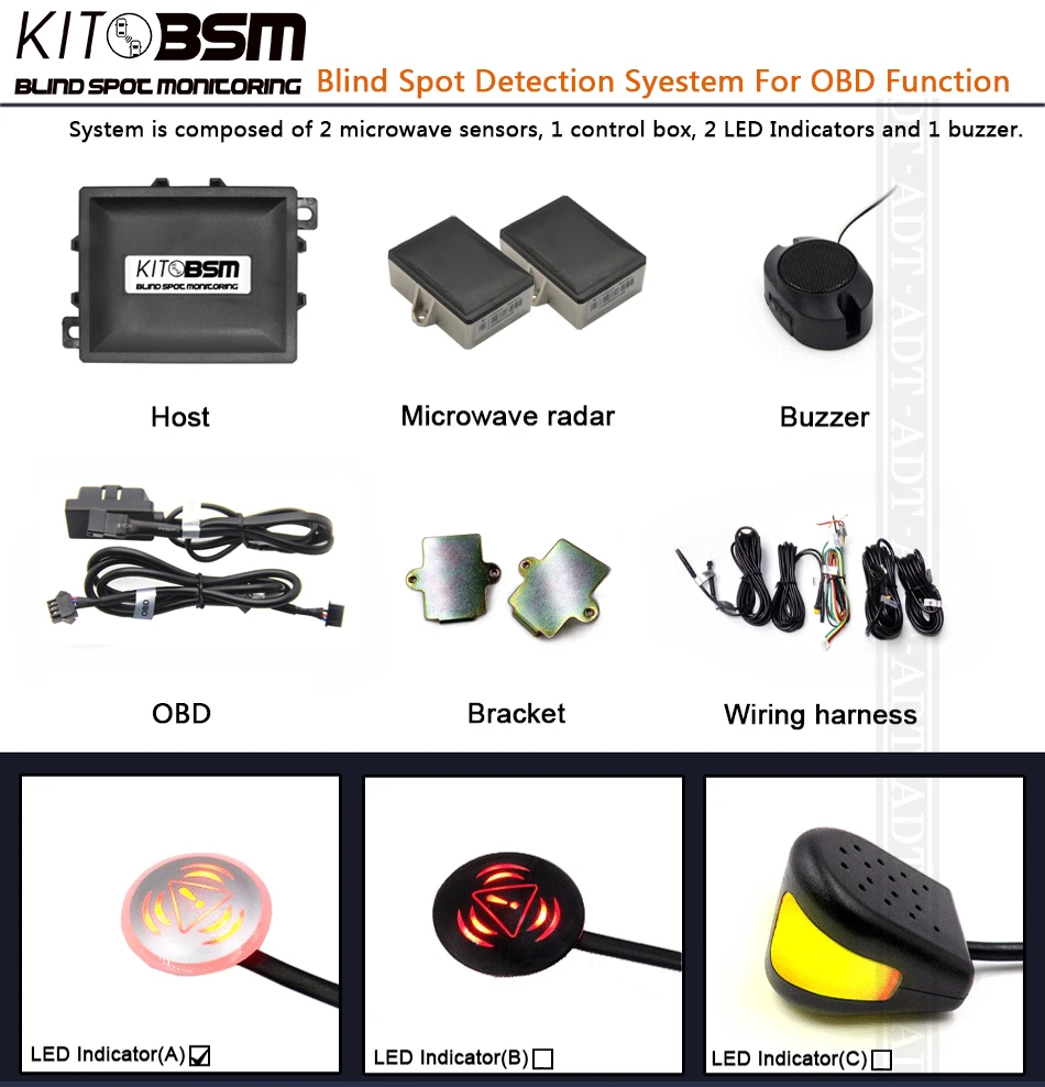 2018 trending products BSD Car Blind Spot Detection Universal Safety