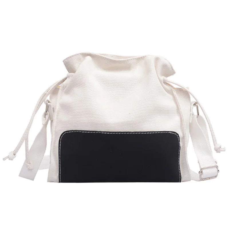 

New Small Fresh Canvas Bag Female Student Sen Literary Drawstring Shoulder Bag