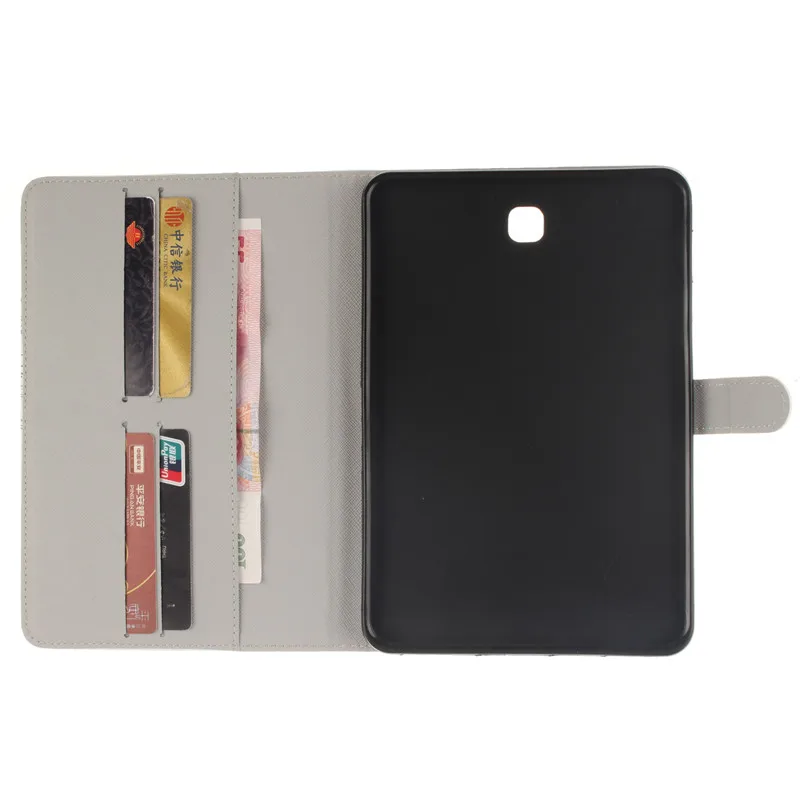 Luxury 2 Leavies PU Leather Stand Flip Case for Samsung Galaxy Tab S2 8.0 Case T710 T715 SM-T715 Tablet Wallet White Case Bag (63)