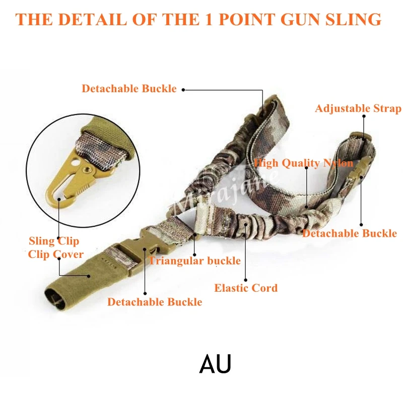 США Тактический Слинг Регулируемый 1 одноточечный Банджи винтовка ремень система принадлежности для охоты
