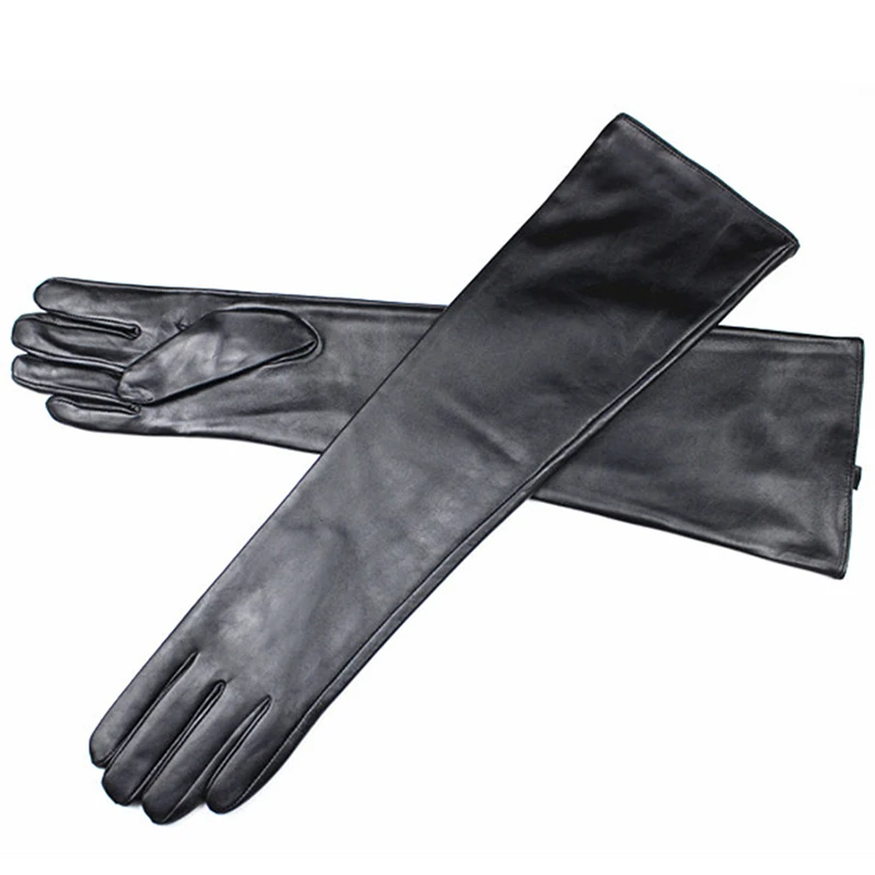 Длинные перчатки овчины Для женщин прямые Стиль тонкой вискозной подкладке Демисезонный Для женщин кожа рука комплект бесплатная доставка