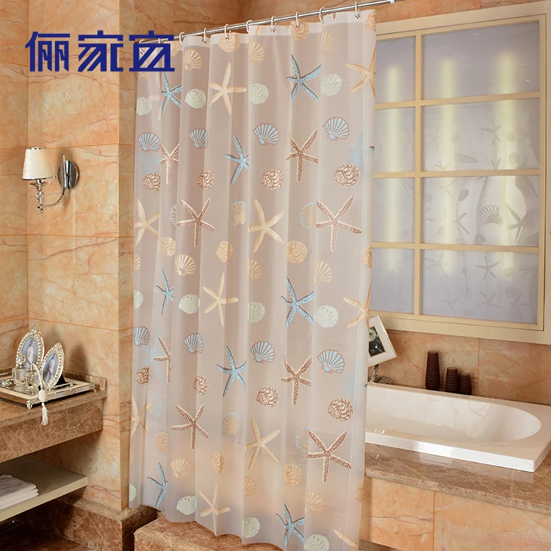 High Quality Starfish PEVA Eco friendly Shower Curtains Waterproof