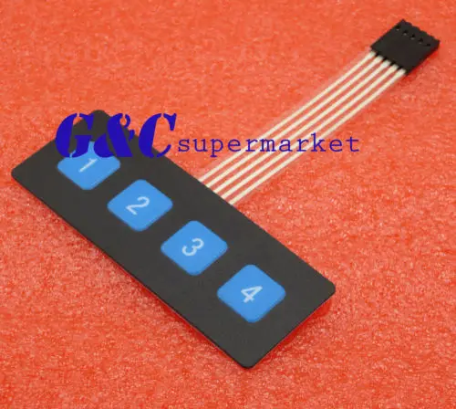 

New 1x4 Key Matrix Membrane Switch Control Panel Slim Keyboard Keypad Large