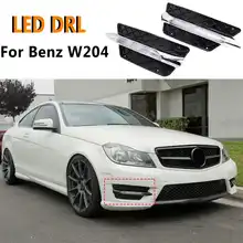 DRL только в том случае, оборот в минуту(R/L для Mercedes-Benz W204 c-класс 2012-14 передний бампер решетка литье Светодиодный противотуманных фар дневного света Противотуманные лампы