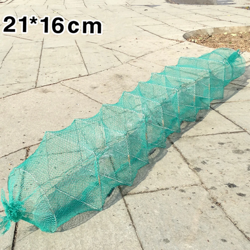 

1PC Nylon Fishing Net 11 Intervals Fishing Foldable Portable Crayfish Catcher Live Fish Shrimp Lure Nylon Nets