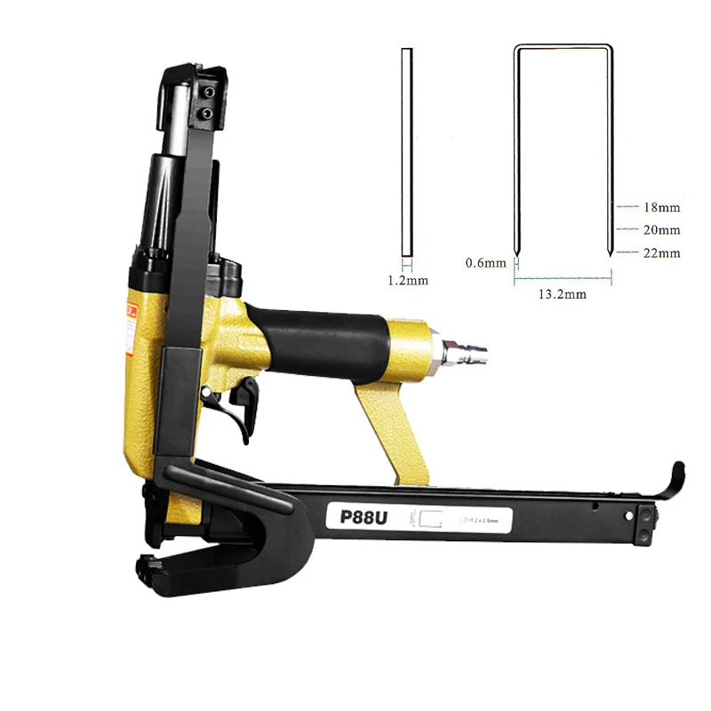 Качественный пневматический гвоздильщик meite P88U, коричневый чип для матраса, дивана, подушки, тканевое одеяло, пневматический гвоздильный пистолет, воздушный степлер